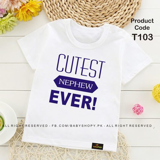 cutest nephew ever baby t shirt