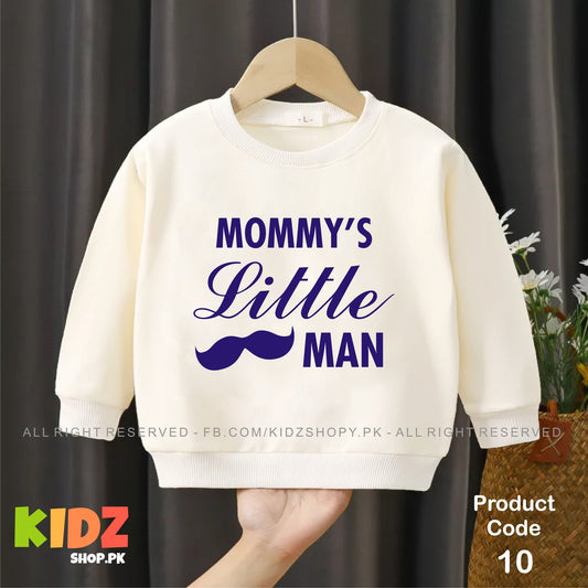 mommy ;s little man baby sweat shirt