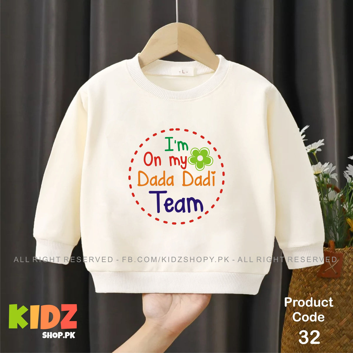 i am on my dada dadi team baby sweat shirt