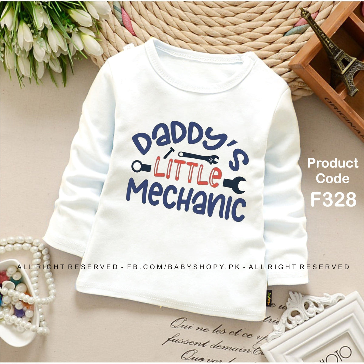 DADY'S LITTLE MECHANIC baby shirt