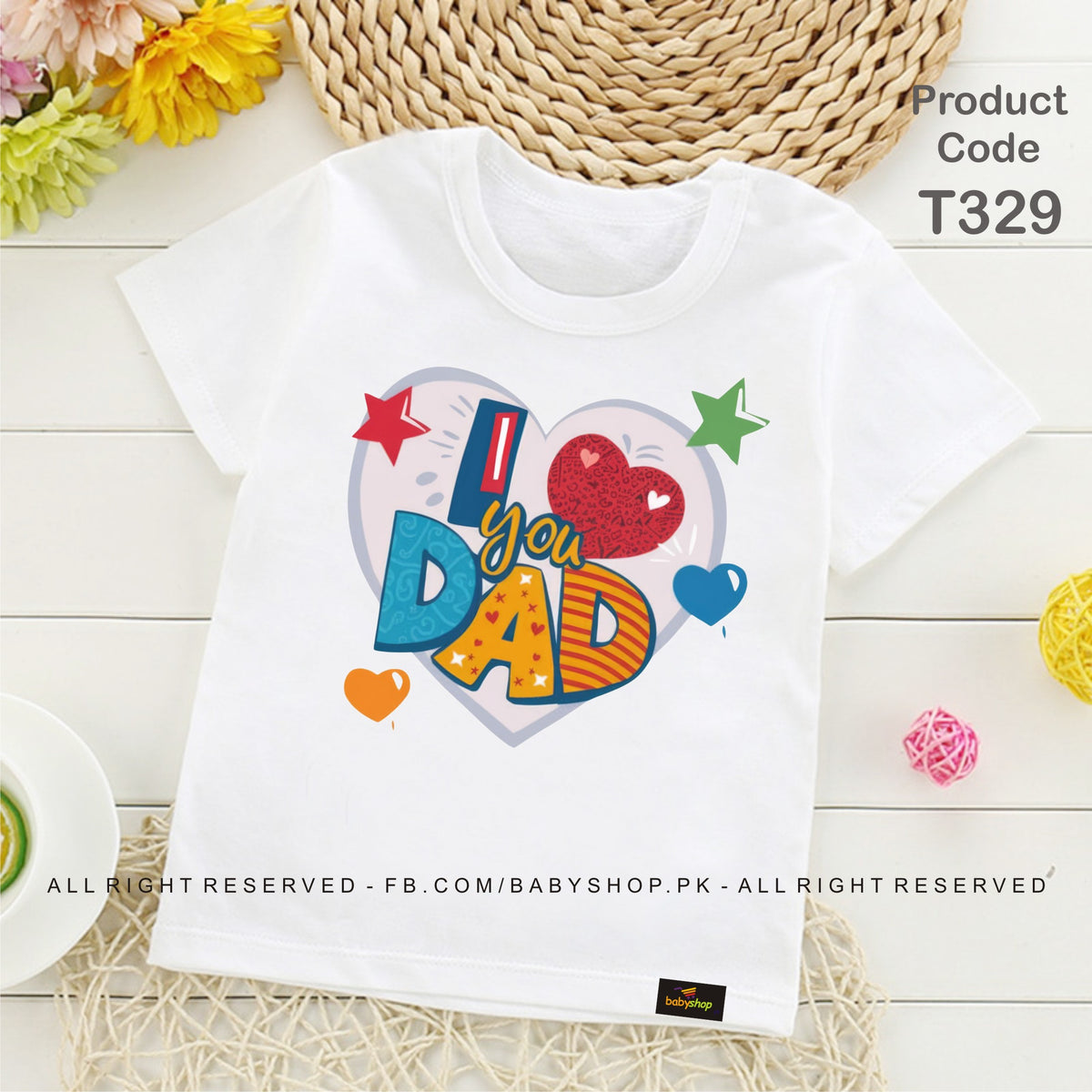 i love you DAD baby tshirt