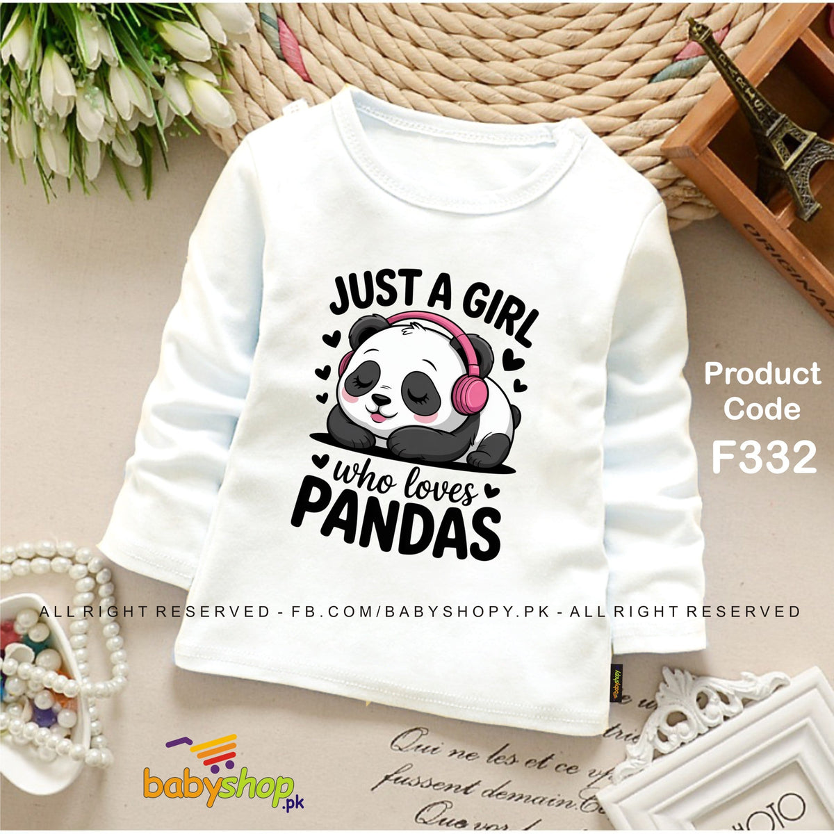 JUST A GIRL WHO LOVES PANDAS baby shirt