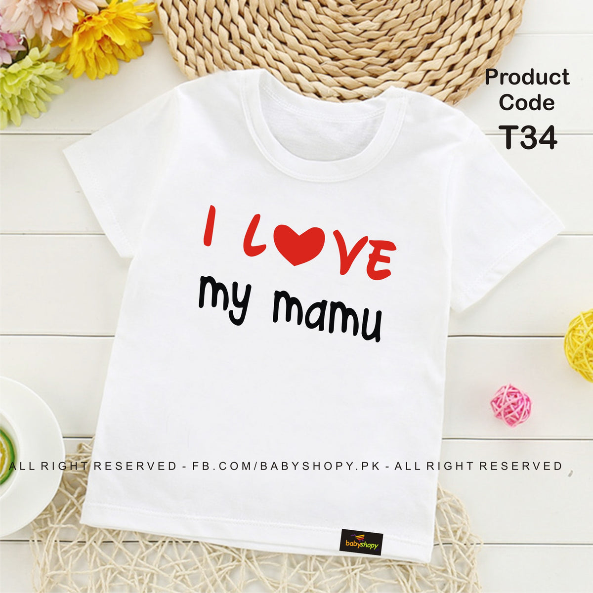 I Love my mamu baby t shirt