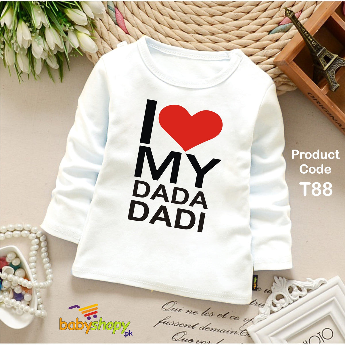 I LOVE MY DADA DADI BABY SHIRT FULL SLEEVES