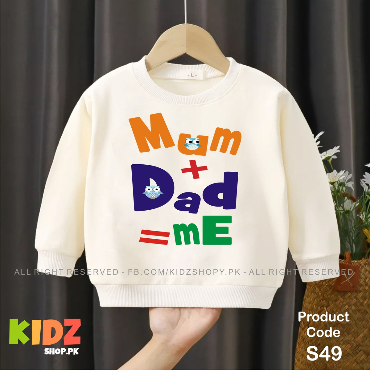 mum+ dad = me baby sweat shirt